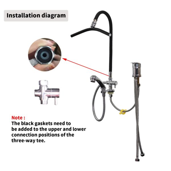 Head Spa Waterfall Shower Head for Shampoo Sink Water Spa&Salon Care Adjustable Black, Silver - Image 9