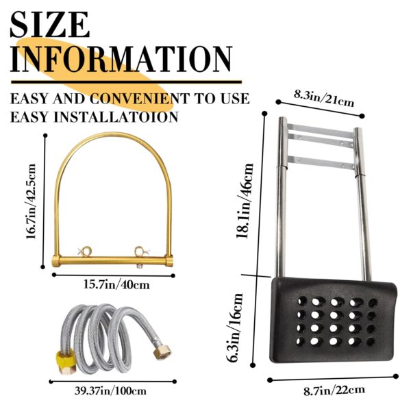 Water Circulation Hair Head Spa Equipment with Pillow, Water Circulation Frame Rack with 39.37" 304 Stainless Steel Water Hose, Shampoo Bed Accessories, for Hair Salon Massage Shower - Image 3