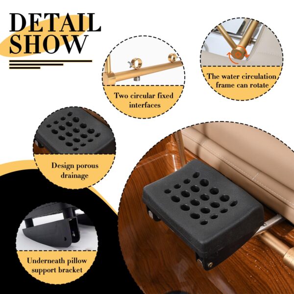 Water Circulation Hair Head Spa Equipment with Pillow, Water Circulation Frame Rack with 39.37" 304 Stainless Steel Water Hose, Shampoo Bed Accessories, for Hair Salon Massage Shower - Image 5
