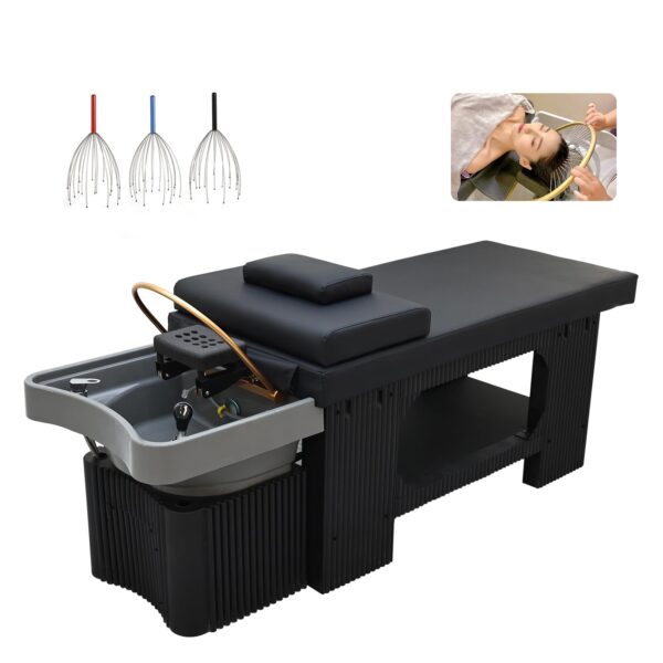 Japanese Head Spa Waterfall Equipment Bed, Portable Water Circulation Head Spa Sink, Shampoo Bowl Waterfall Head Spas