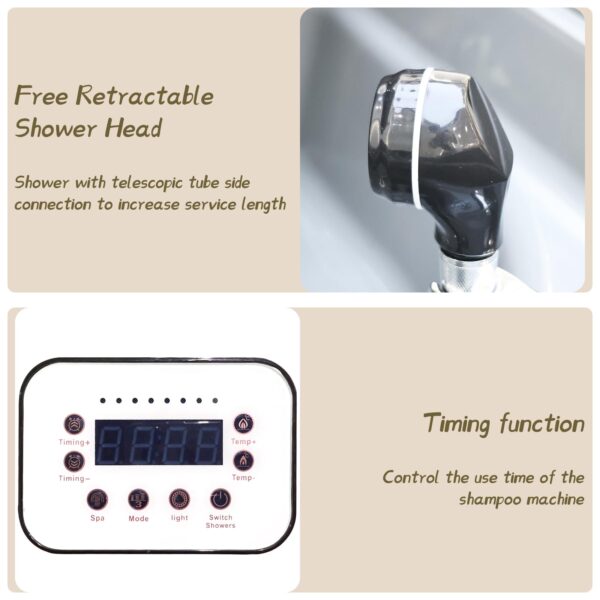 Japanese Head Spa Waterfall Equipment Bed, Portable Water Circulation Head Spa Sink, Shampoo Bowl Waterfall Head Spas - Image 4