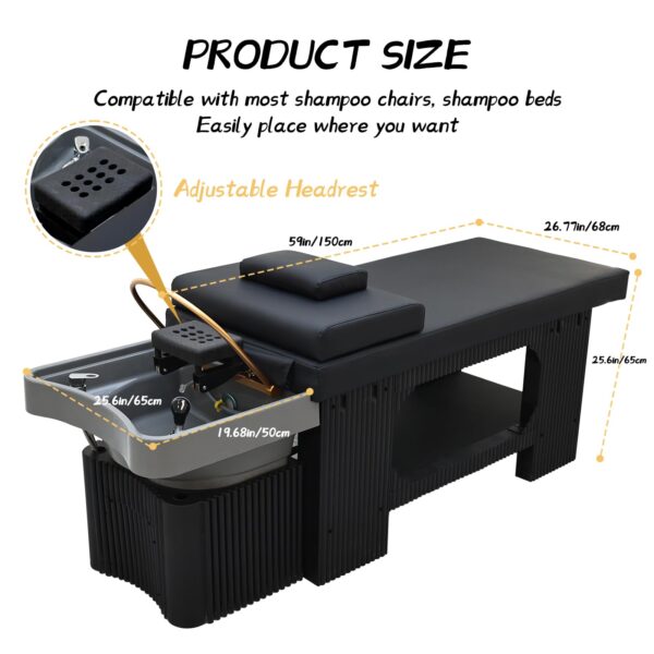 Japanese Head Spa Waterfall Equipment Bed, Portable Water Circulation Head Spa Sink, Shampoo Bowl Waterfall Head Spas - Image 7