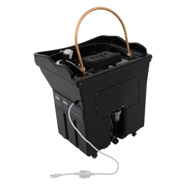Professional Head Spa Equipment with 15.85 Gallon Water Storage Tank, 2800W Portable Heated Hair Washing Basin/Station with LED Light Therapy, Water Circulation & Massage for Salon & Spa (Black)