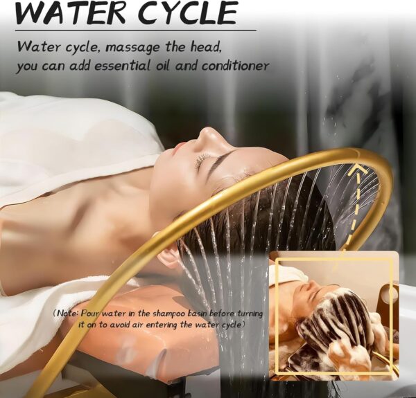 Japanese-Style Head spa Waterfall Equipment, Including a Waterfall Shampoo Basin spa Unit with a 60-Liter Water Storage Tank. Portable recirculating Basin (with steam Therapy Function). - Image 4