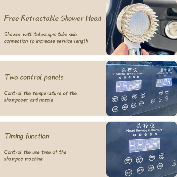 Japanese-Style Head spa Waterfall Equipment, Including a Waterfall Shampoo Basin spa Unit with a 60-Liter Water Storage Tank. Portable recirculating Basin (with steam Therapy Function). - Image 5