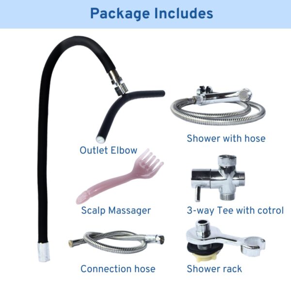 Head Spa Tools Spa Waterfall for Shampoo Bowl, Salon & Spa Massage Equipment, Black - Image 5