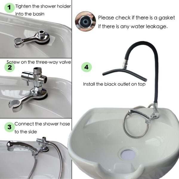 Head Spa Tools Spa Waterfall for Shampoo Bowl, Salon & Spa Massage Equipment, Black - Image 7