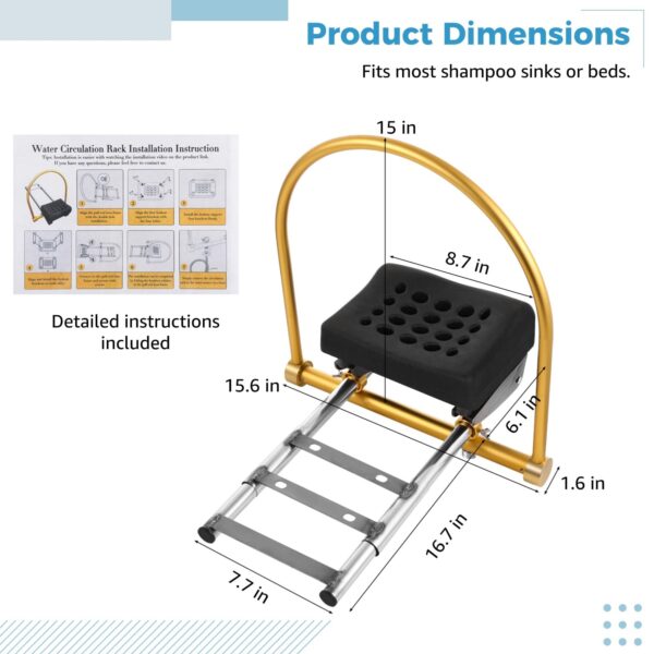 Head Spa Waterfall Equipment, Water Circulation Shampoo Bowl Rack & Pillow, Head Spa Attachment for Salon, Shampoo Bed Show Accessories, Ideal for Salon Hair Washing Station - Image 3