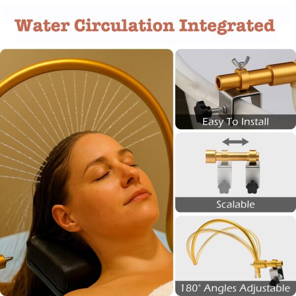 Head Spa Waterfall Frame, Adjustable Head Spa Equipment, Portable Salon Spa Water Outlet Pump and Rack for Shampoo Bowl Head Massage, Head Wash Equipment for Hair Salon - Image 3