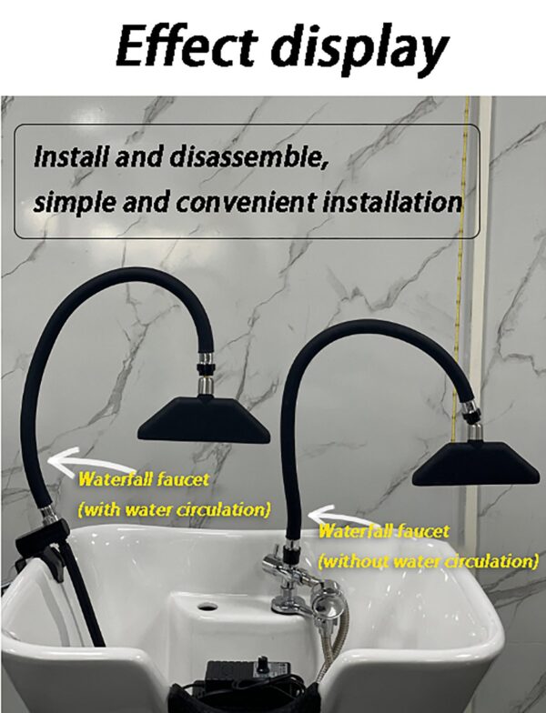 Shampoo Bowl Waterfall Head Spa Equipment，Head Spa Equipment Frame with Pump, Portable Rotatable Water Circulation Waterfall, Scalp Massage Water Outlet Basin Attachment Rack(Style1) - Image 4