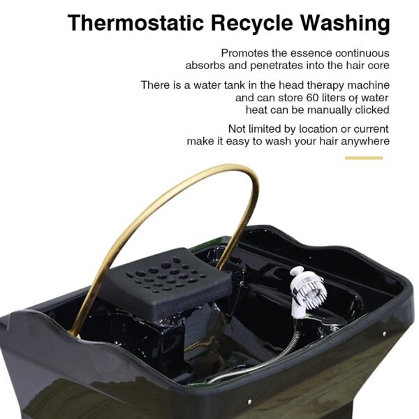 Japanese Head spa Equipment with 60 Litre Water Storage Tank, Fumigation Function, Water Cycle Shampoo Basin, Thermostatic Head spa Equipment, Enjoy Head Care to The Fullest (Black) - Image 3