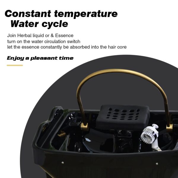 Japanese Head spa Equipment with 60 Litre Water Storage Tank, Fumigation Function, Water Cycle Shampoo Basin, Thermostatic Head spa Equipment, Enjoy Head Care to The Fullest (Black) - Image 5