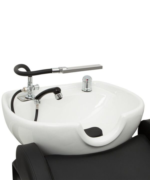 P650 Italian Head Spa Waterfall Attachment with Built-In Valve for Professional Salon & Barbershop Shampoo Bowls, Includes Handheld Sprayer and 2 Receiver Plates, PIB-P650