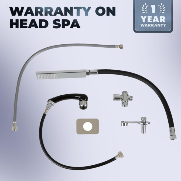 P650 Italian Head Spa Waterfall Attachment with Built-In Valve for Professional Salon & Barbershop Shampoo Bowls, Includes Handheld Sprayer and 2 Receiver Plates, PIB-P650 - Image 6
