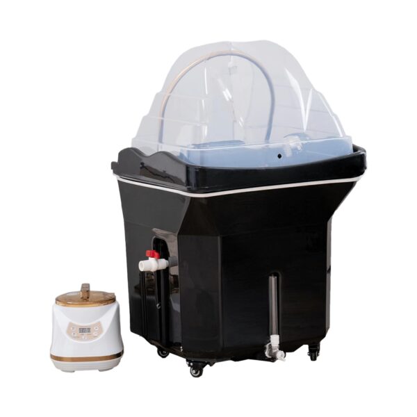 Portable Head Spa Non-Plumbing, U-Shape Water Massage Shampoo Backwash Unit with Cover Pillow, Spa Resort Hair Salon Equipment, Black Base Black Bowl, without Bed - Image 6