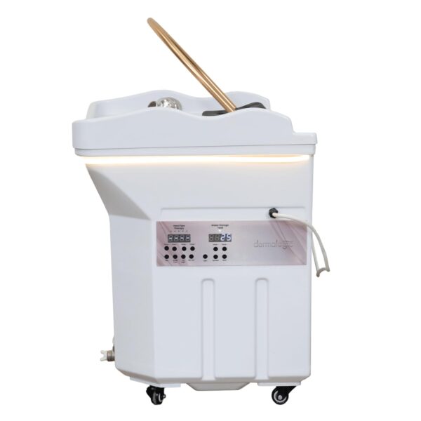Portable Head Spa Non-Plumbing, U-Shape Water Massage Shampoo Backwash Unit with Cover Pillow, Spa Resort Hair Salon Equipment, White Base White Bowl, Without Bed
