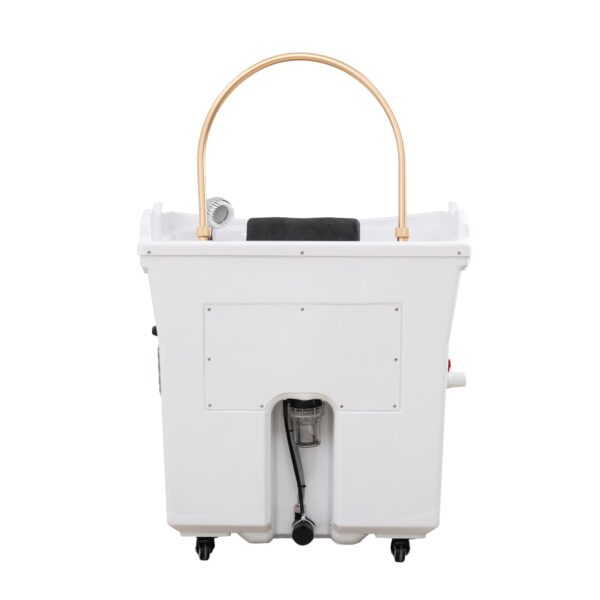 Portable Head Spa Non-Plumbing, U-Shape Water Massage Shampoo Backwash Unit with Cover Pillow, Spa Resort Hair Salon Equipment, White Base White Bowl, Without Bed - Image 5
