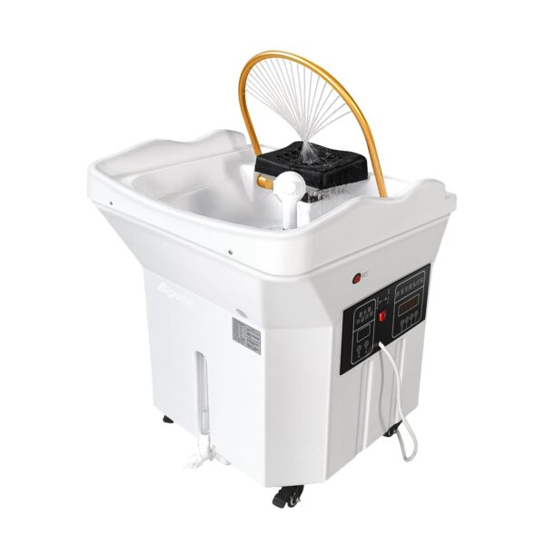 Japanese Head Spa Equipment with 60L Water Tank, Waterfall Head Spa System, Sink Portable, Thermostatic Water Circulation Shampoo Basin