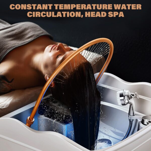Head Spa Equipment with 60L Water Storage Tank, Warm Steam & Hair Wash Sink for Scalp Care and Relaxation (Head Spa Equipment-White) - Image 6