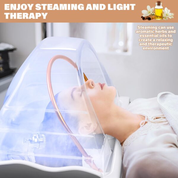 Head Spa Equipment with 60L Water Storage Tank, Warm Steam & Hair Wash Sink for Scalp Care and Relaxation (Head Spa Equipment-White) - Image 7