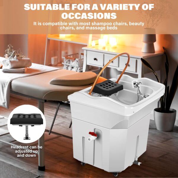 Head Spa Equipment with 60L Water Storage Tank, Warm Steam & Hair Wash Sink for Scalp Care and Relaxation (Head Spa Equipment-White) - Image 8