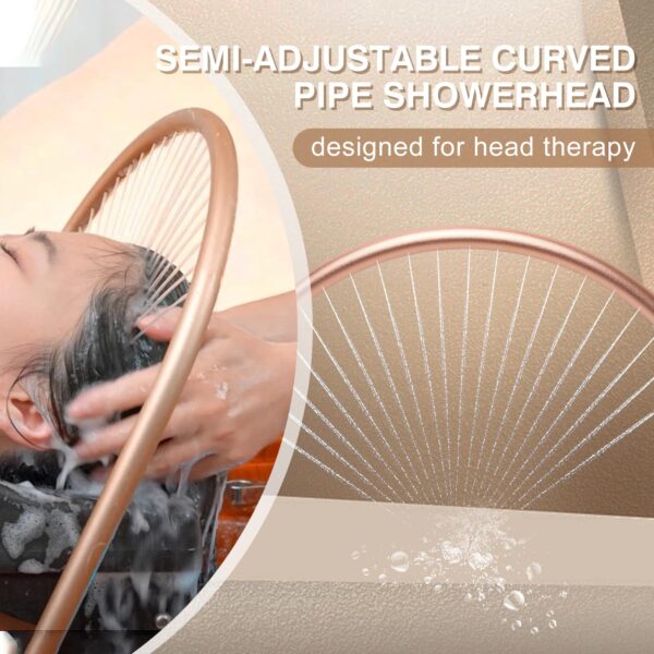 Professional Head Spa Waterfall Equipment with Pumb, Adjustable Shampoo Bowl Attachment, 20 x 17 inches, Gold - Image 5