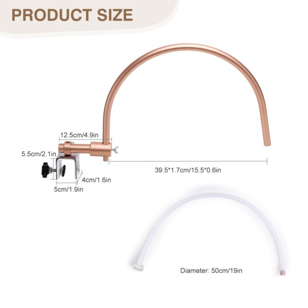 Professional Head Spa Waterfall Equipment with Pumb, Adjustable Shampoo Bowl Attachment, 20 x 17 inches, Gold - Image 6