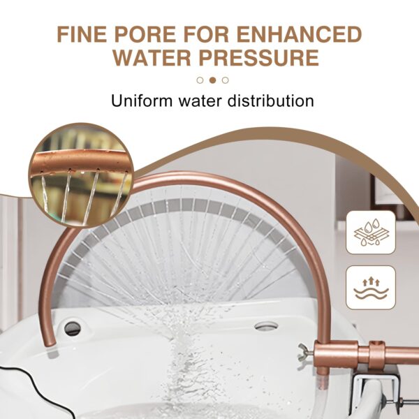 Professional Head Spa Waterfall Equipment with Pumb, Adjustable Shampoo Bowl Attachment, 20 x 17 inches, Gold - Image 7