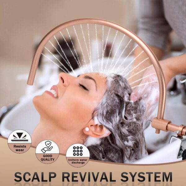 Head Spa Equipment Frame with Pump, 22.8 inches, Portable Salon Waterfall Basin Attachment(Gold) - Image 8