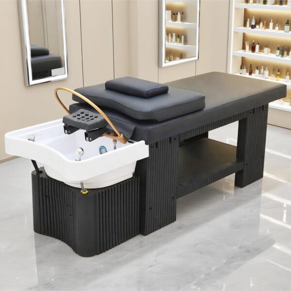 Head Spa Massage Bed, Massage Table Shampoo Bed Headspa Equipment with Fumigation and Water Cycle Hair Care, Japanese Headspa Shampoo Table for Barbershop, Beauty Salon (Basic)