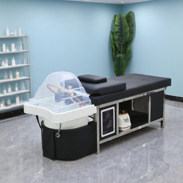 Head Spa Equipment, Massage Shampoo Bed, Head Treatment Shampoo Bed with Fumigation & Water Circulation, Hair Washing Station with Adjustable Headrest, for Salons, Spas, Beauty