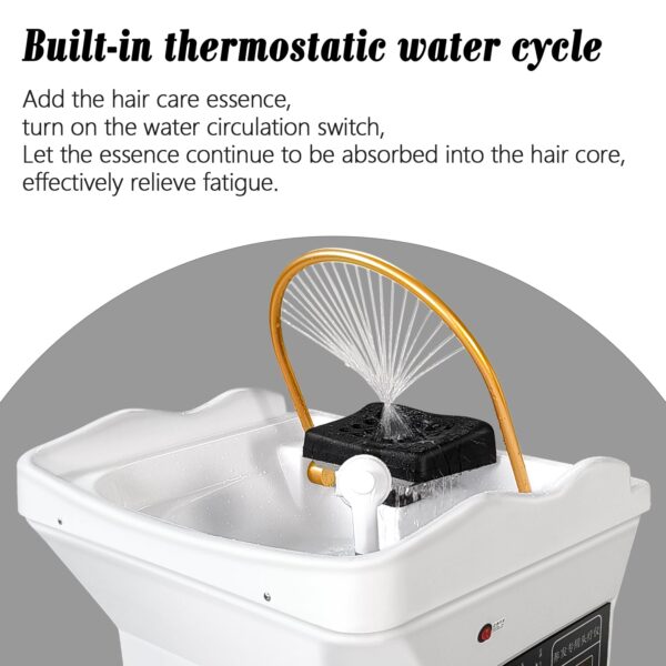 Japanese Head Spa Equipment Sink Portable with 60L Water Tank, Thermostatic Head Spa Equipment Water Circulation Shampoo Basin, Enhance The Head Wash Experience - Image 4