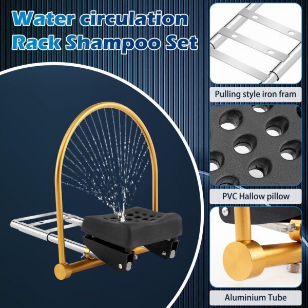 Water Circulation Hair Head Spa Equipment with Pillow Water Circulation Frame Rack Shampoo Bed Accessories for Hair Treatment Fumigation Salon Barber Shop - Image 5