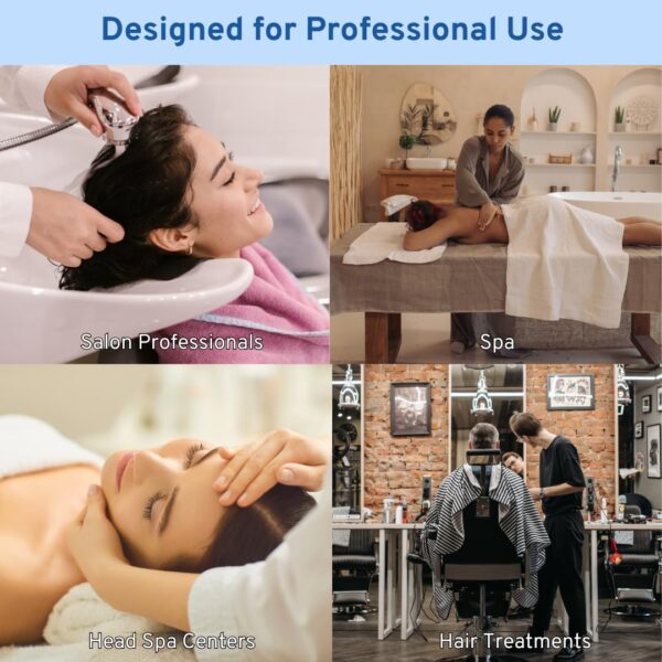 Waterfall Spa Shower for Shampoo Chairs Therapy Head with Shower Head, Salon Equipment for Head Massage, Black Set - Image 9