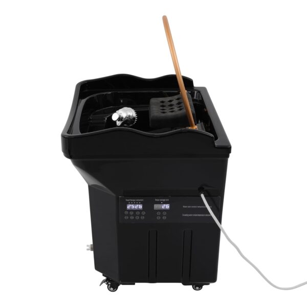 Waterfall Head Spa Equipment with 60L Water Storage Tank, Water Circulation Head Spas Sink, Thermostatic Shampoo Basin with Fumigation, Light Therapy, Adjustable Pillow(Black) - Image 6